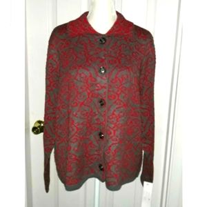 Adolfo Sport Women's Size L Button Down Cardigan Sweater